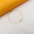 Dainty Ball Bracelet With Zirconia Paper Clip Charm For 18K Gold Filled (I72)