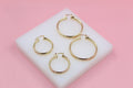 18K Gold Filled 6mm Thin Lever Back Hoop Earrings (J32)(J34)