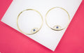 Evil Eye Endless Hoop Earrings with Micro CZ Stones (K305)