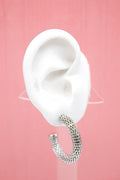 18K Rhodium Filled Coreana Open Hoop Earrings (K54)