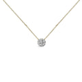 14K Yellow Gold Plated Sterling Silver 3/8 Cttw Diamond Cluster Pendant Necklace
