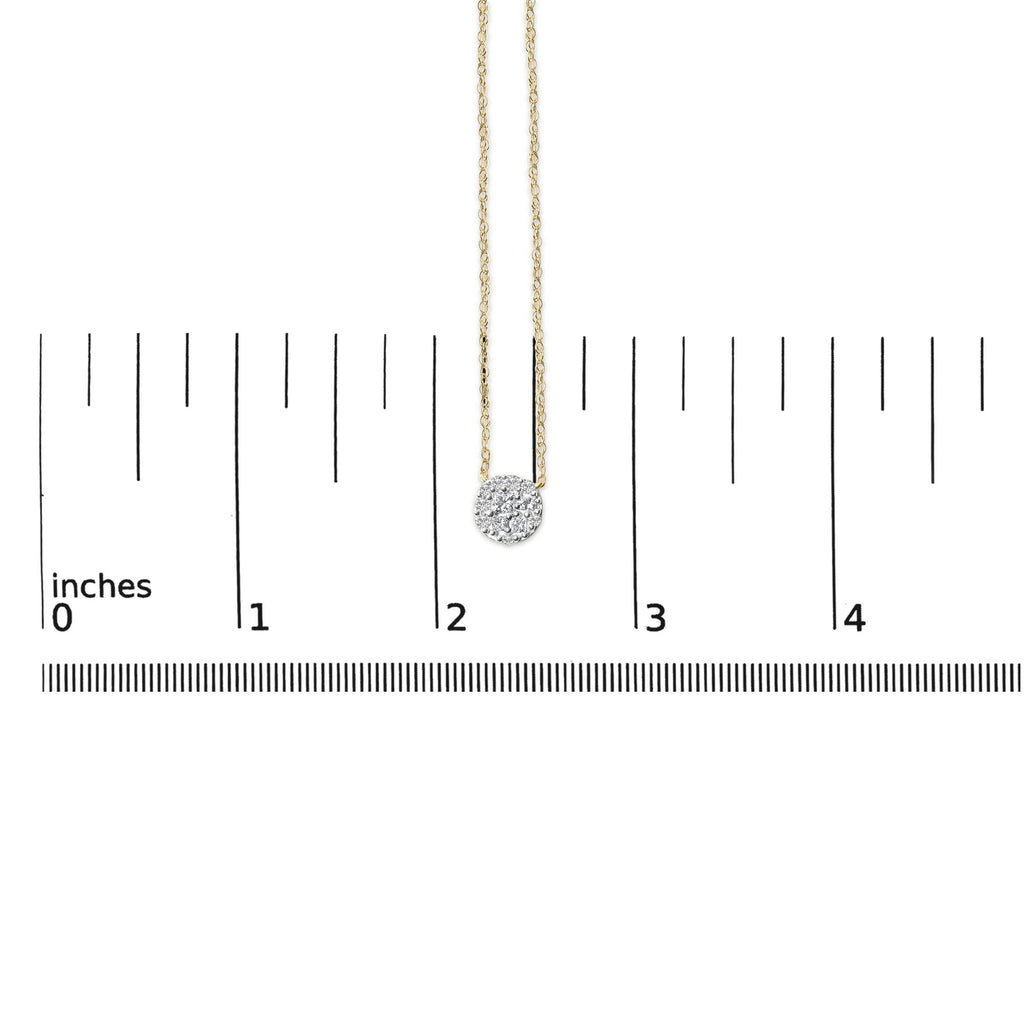 14K Yellow Gold Plated Sterling Silver 3/8 Cttw Diamond Cluster Pendant Necklace