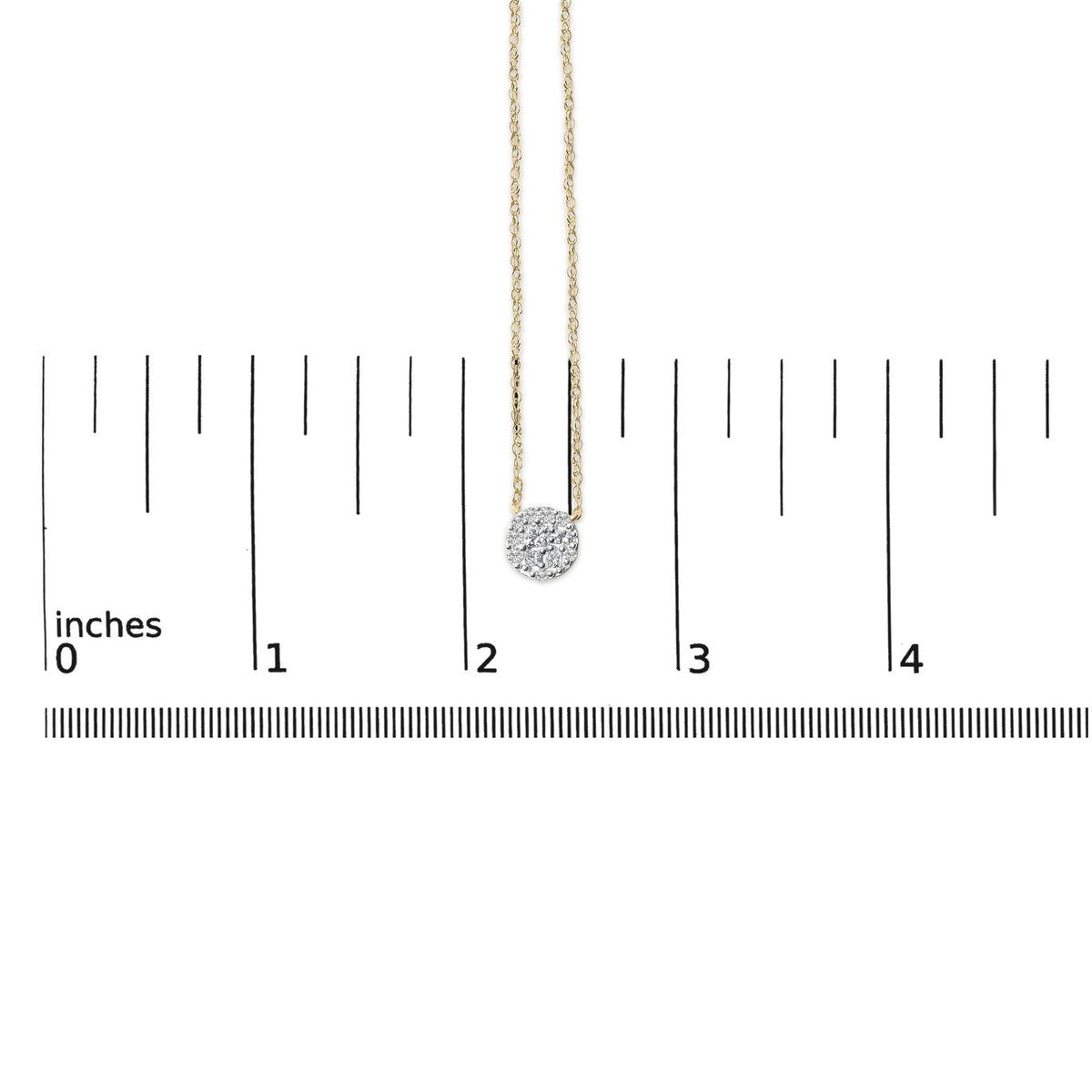 14K Yellow Gold Plated Sterling Silver 3/8 Cttw Diamond Cluster Pendant Necklace