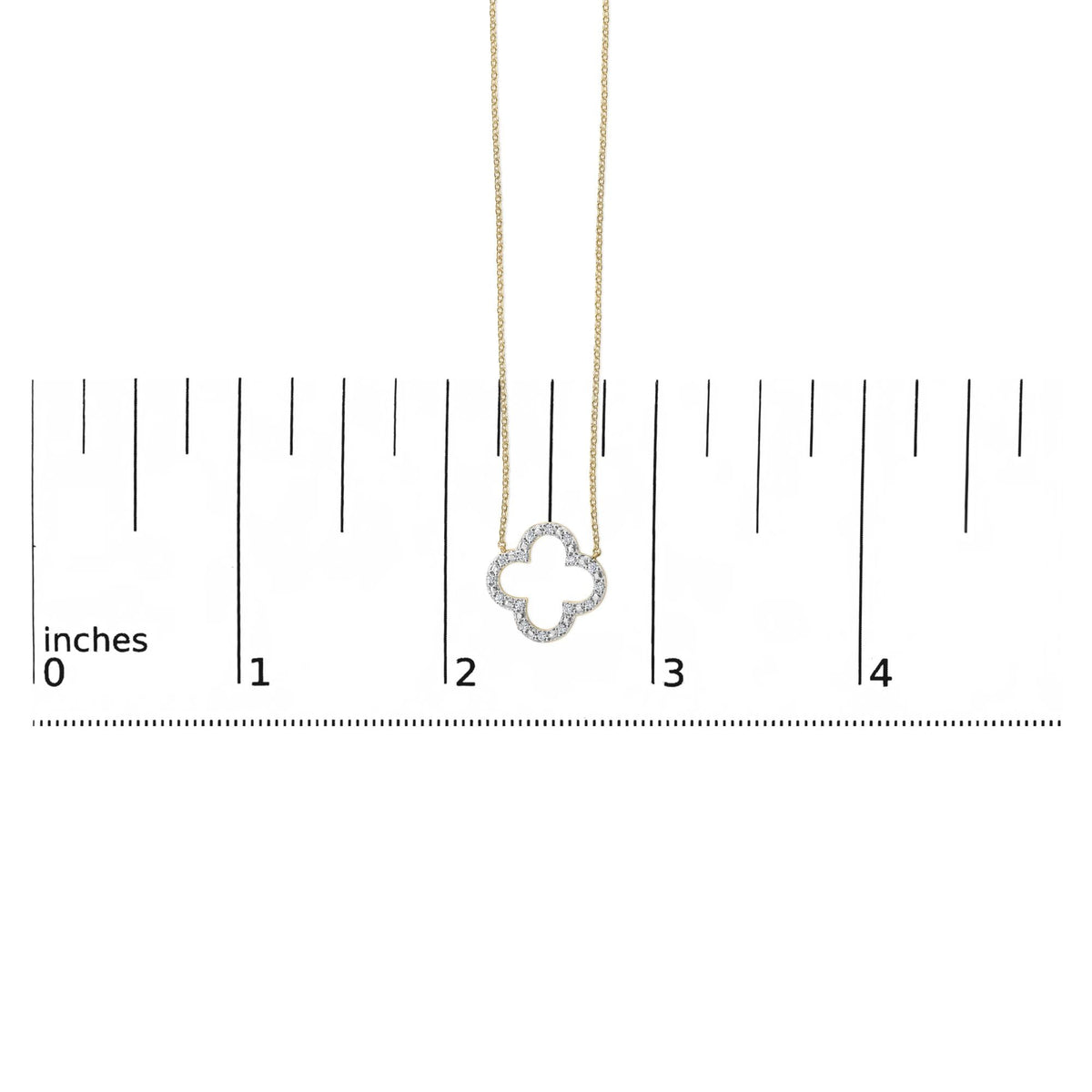 Gold Vermeil 1/10 Cttw Diamond Clover Pendant Necklace