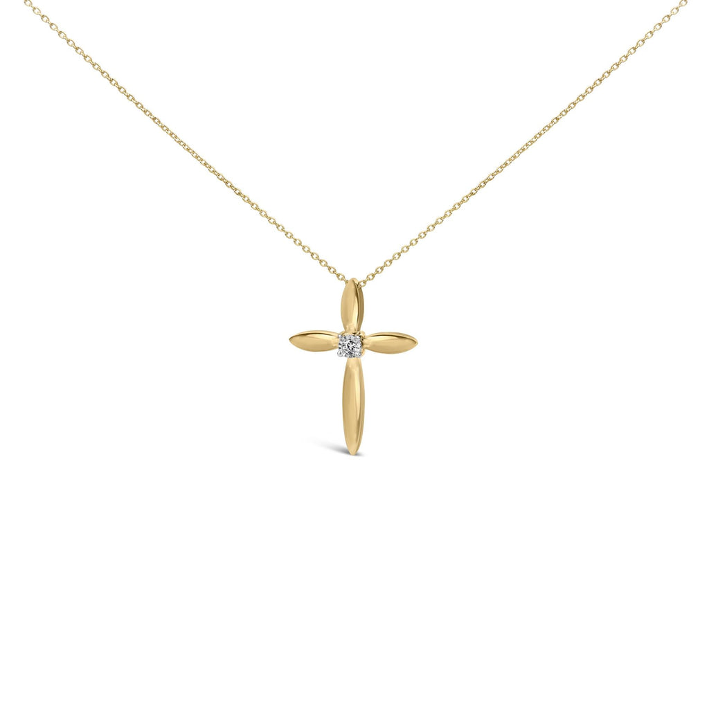 Gold Vermeil Diamond Accent Cross Pendant Necklace