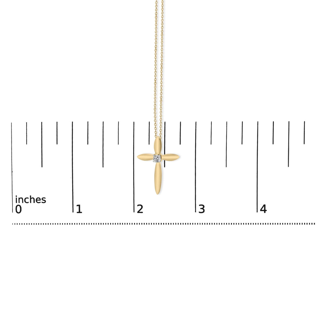 Gold Vermeil Diamond Accent Cross Pendant Necklace