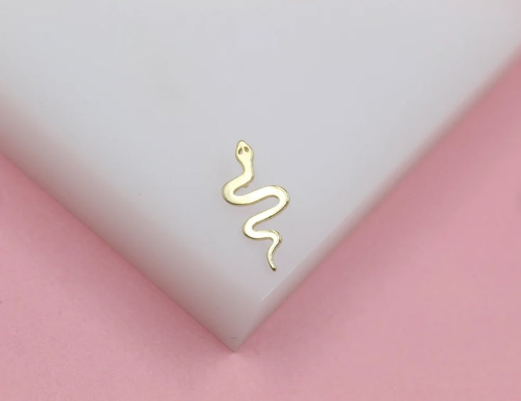 18K Gold Filled Snake Serpent Charm Pendant