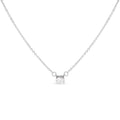 14K White Gold 1/4 Cttw Lab Grown Oval Solitaire Diamond East West 18" Pendant Necklace (G-H Color, VS2-SI1 Clarity)