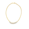 18k Gold Filled Baguette Multicolor/Clear Zirconia Stone Necklace (H131)