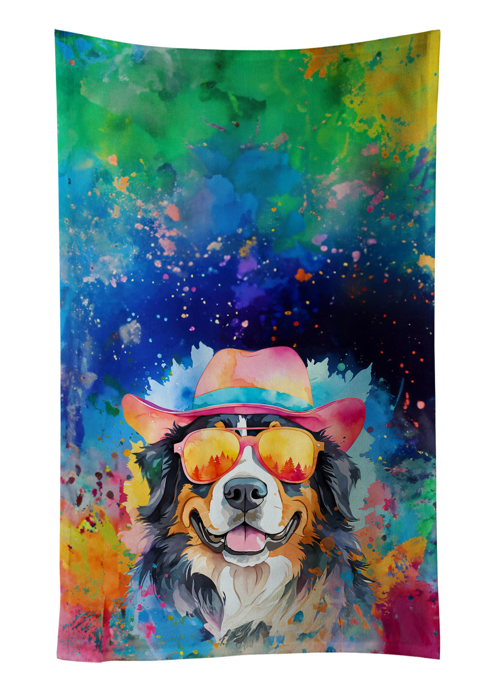 Bernese Mountain Dog Hippie Dawg Kitchen Towel
