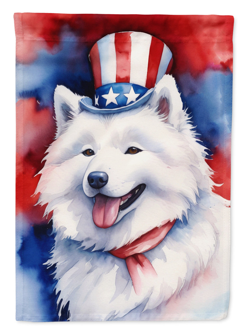 Samoyed Patriotic American Garden Flag