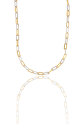 Two Tone Textured Paperclip Bracelet (H141/I235)