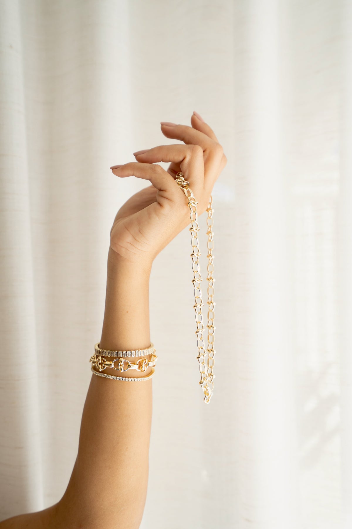 Intertwined Swirl Link Rolo Necklace (H278/I326A)