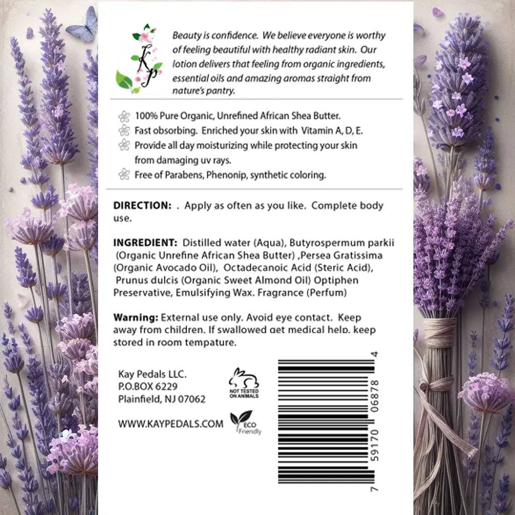 French Lavender Natural Organic Body Lotion 12oz