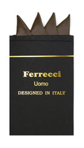 Pre-Folded Microfiber Brown Handkerchief Pocket Square