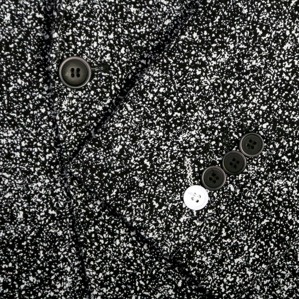 Chicago Slim Fit Black & White Spotted Notch Lapel Suit