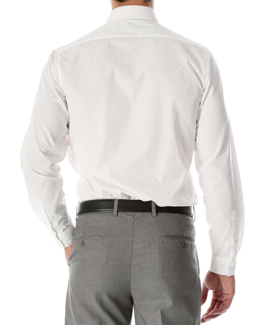 Leo Mens Slim Fit Snow White Dress Shirt