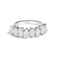 14K Gold 1 2/3 Cttw Lab Grown Pear Shaped Diamond Band Ring