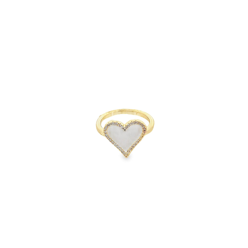 Enamel Micro CZ Heart Ring (D67)