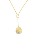 3mm Paperclip Chain Dangle Coin Pendant Necklace (G154)