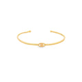Minimalist Evil Eye Open Cuff Bracelet Bangle