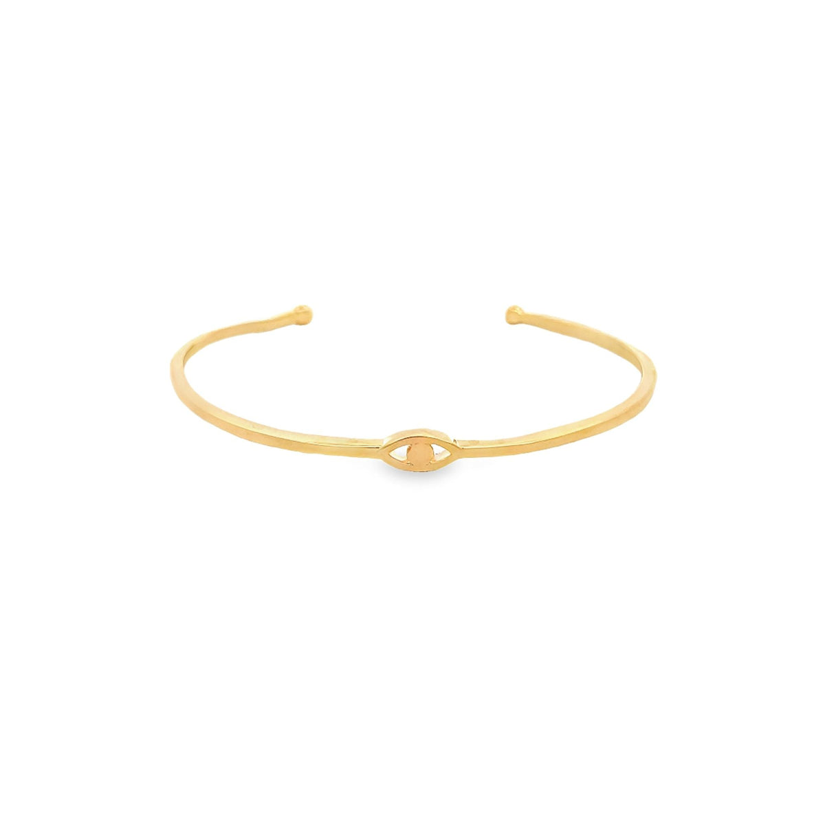 Minimalist Evil Eye Open Cuff Bracelet Bangle