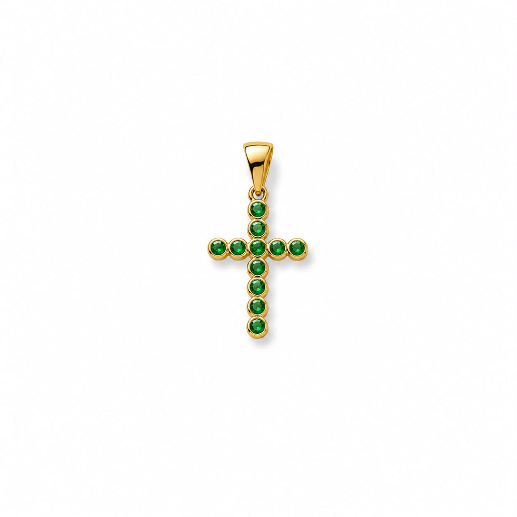 Colorful CZ Cross Pendant (A360)