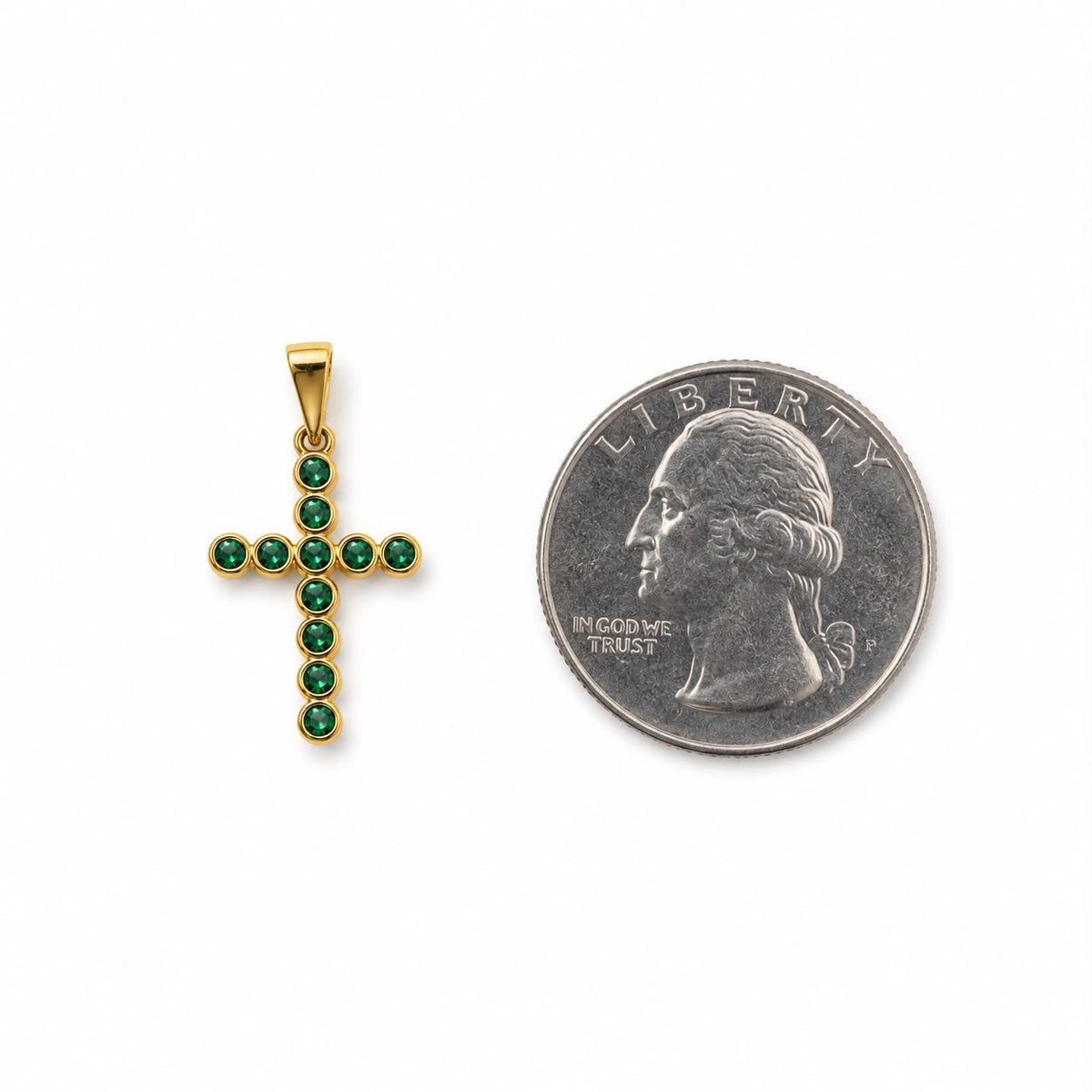 Colorful CZ Cross Pendant (A360)